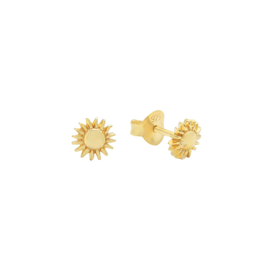 Earring Stud Sun Gold