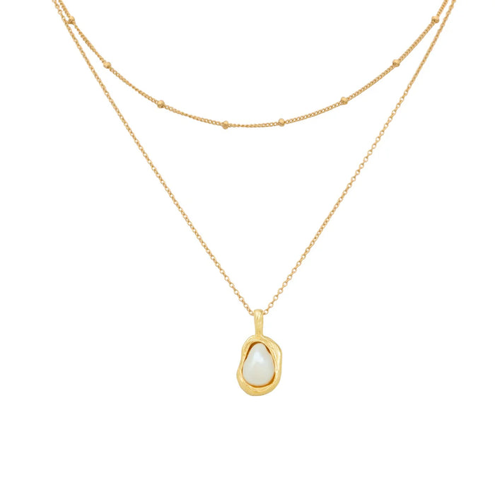 Necklace Pearl Swirl Gold