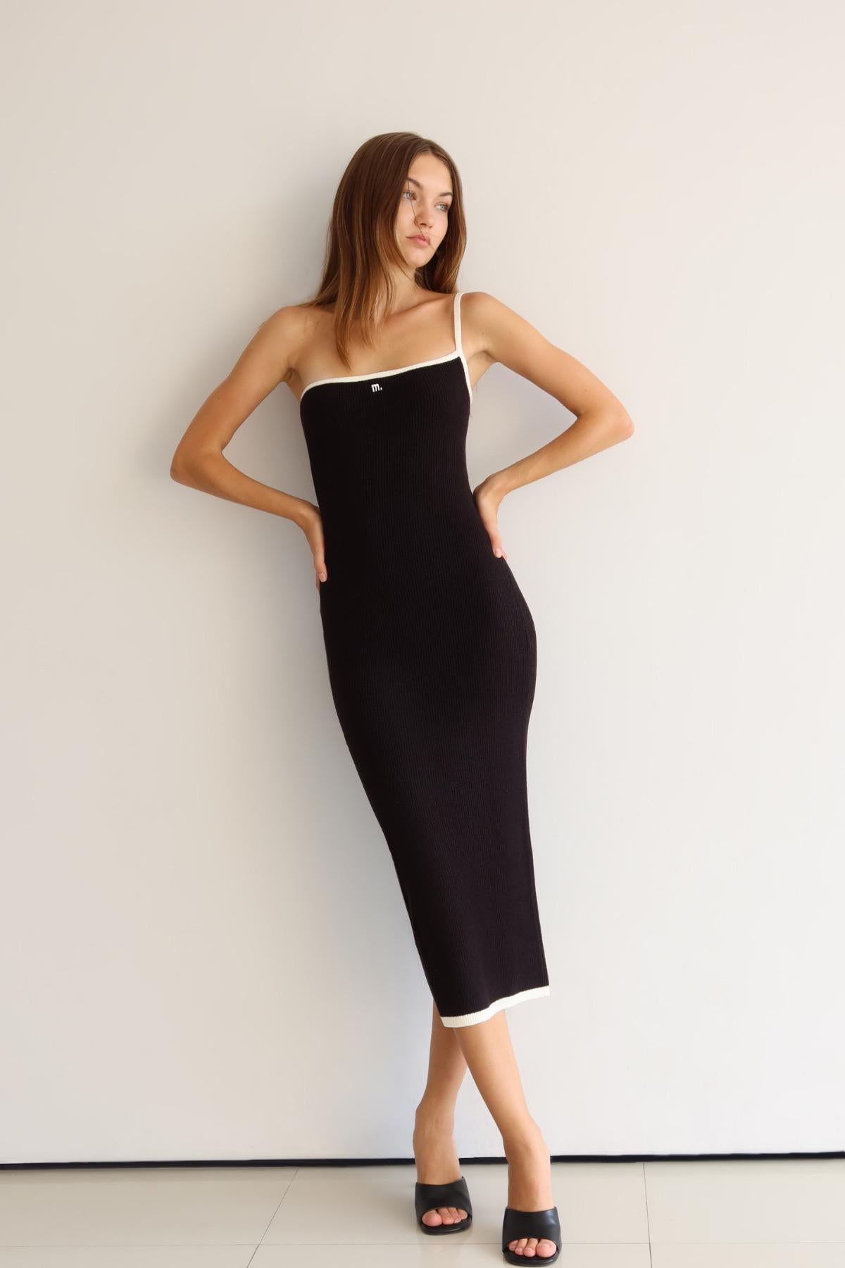 M. Shoulder Dress Black