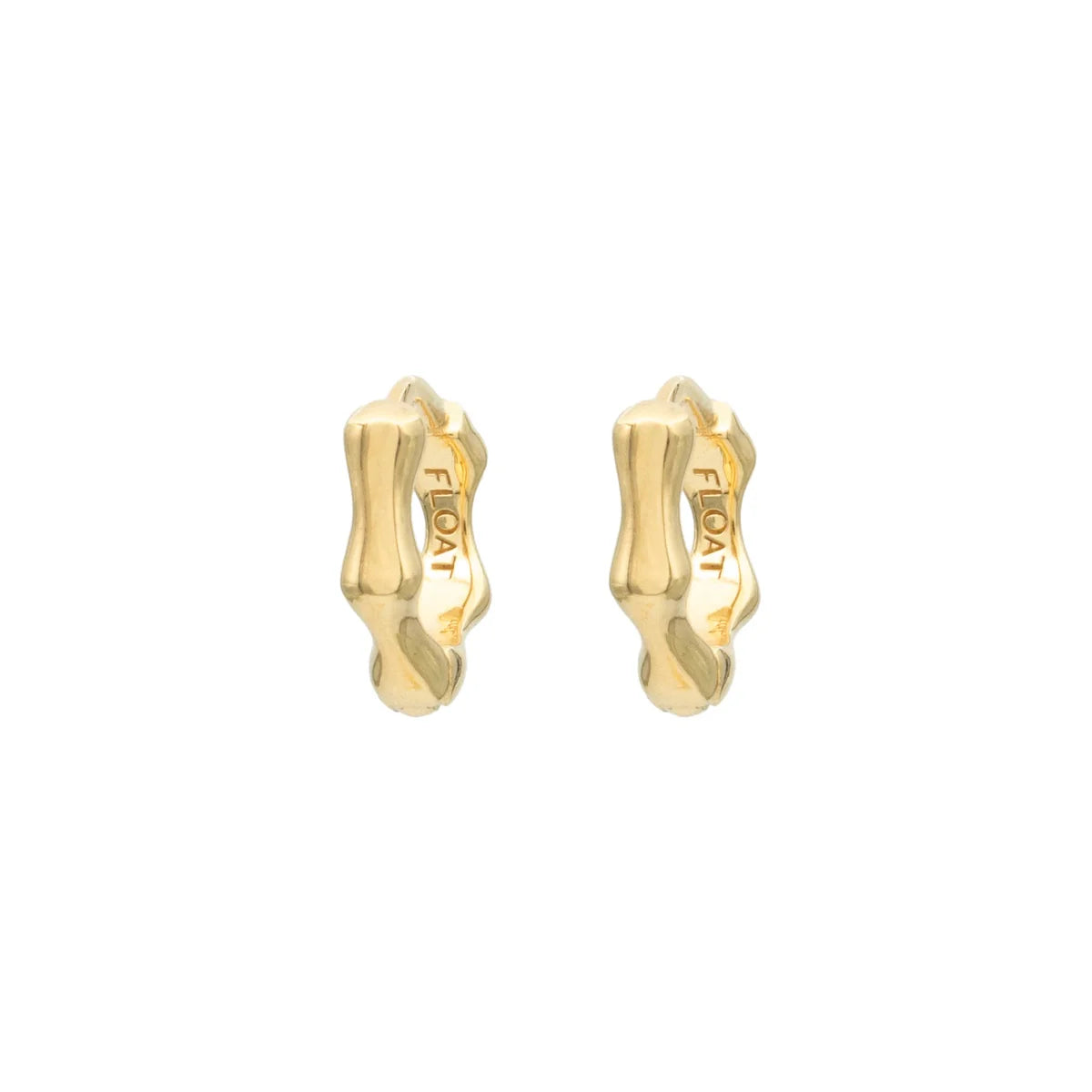 Earring Bamboo Huggie Gold