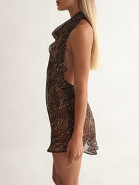 Mini Dress Loren Brown Zebra
