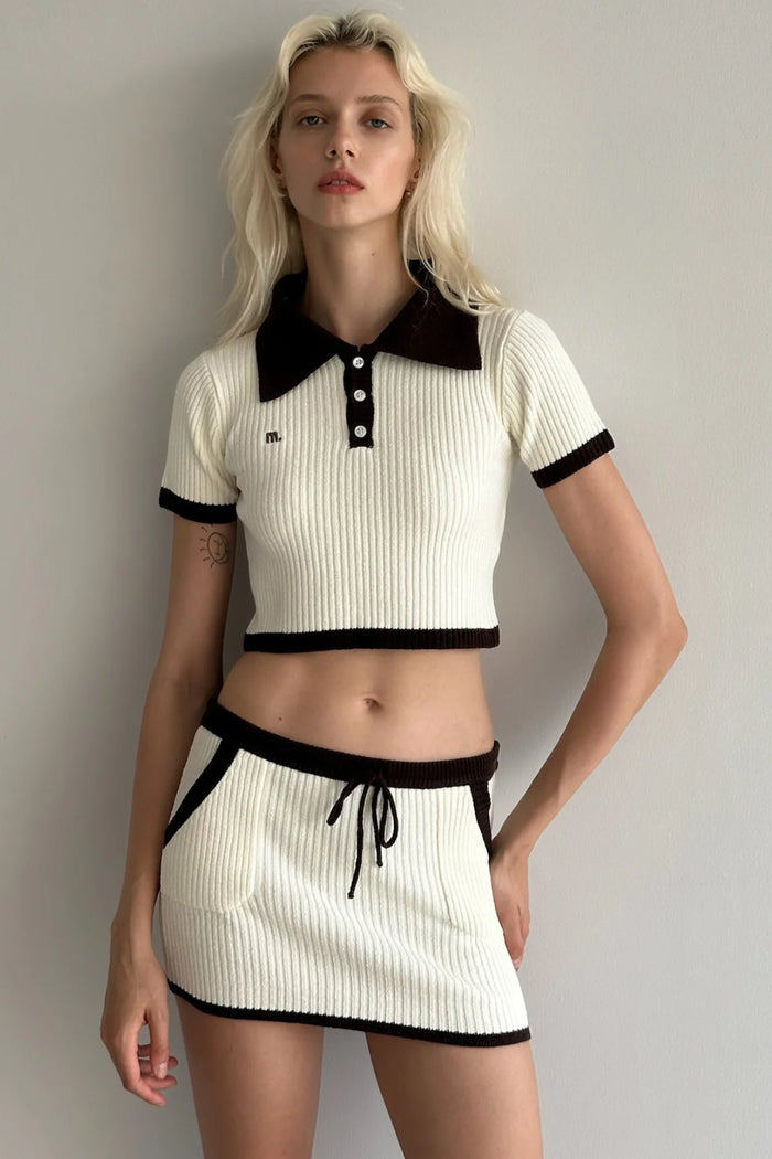 M. Crop Top Polo Ivory