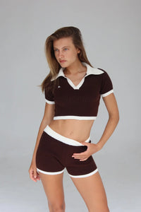 M. Crop Polo Brown