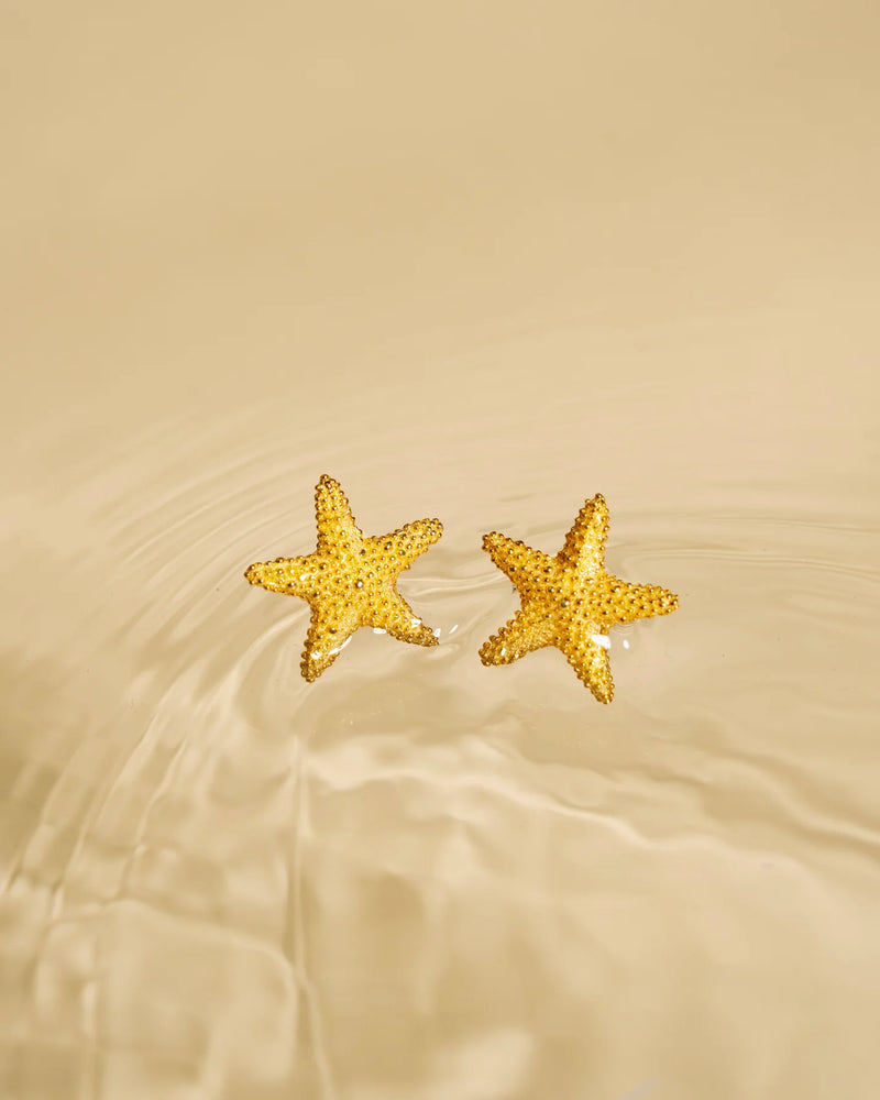 Earrings Sea Stars Gold Plated