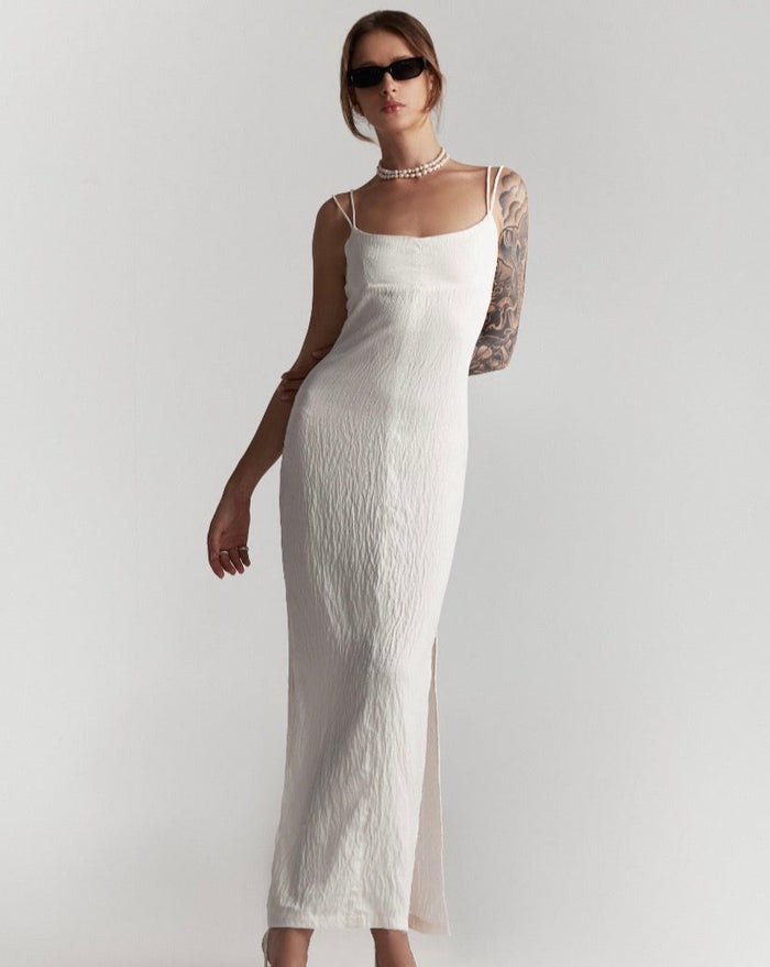 Long Dress Linen White