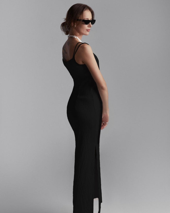 Long Dress Linen Black