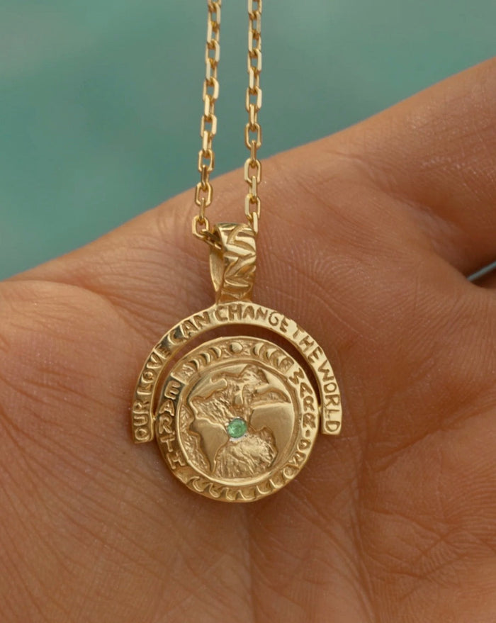 Necklace Earth Warrior 2 Sided Coin