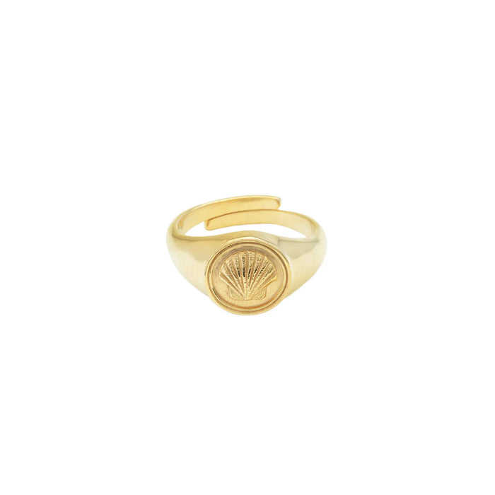 Ring Shell Signet Gold