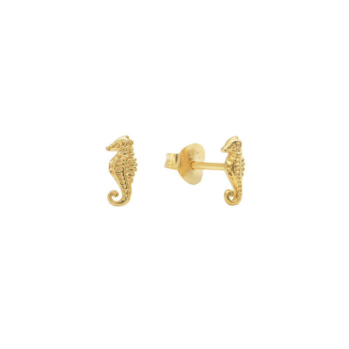 Earring Stud Seahorse Gold