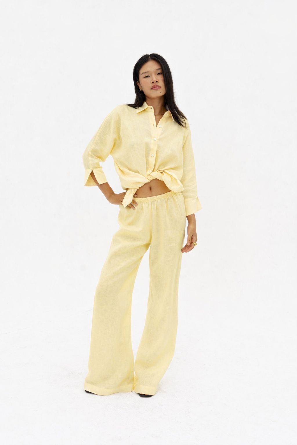 Pants Linen Yellow