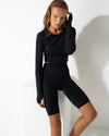 High-Waist Biker Shorts  - Black